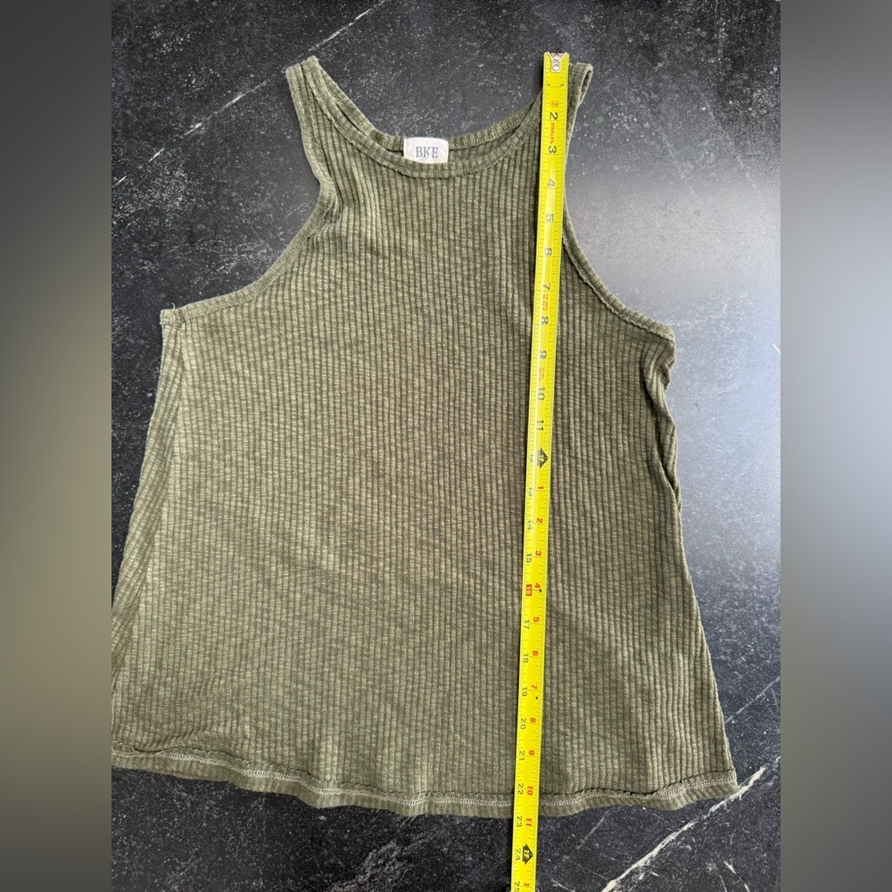 BKE XS Olive Ribbed Racerback Tank Top - Picture 5 of 7